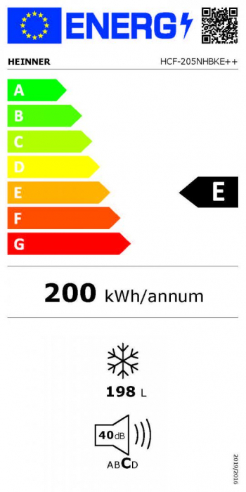 Lada frigorifica Heinner HCF-205NHBKE++, 198 l, Clasa E, Compresor inverter, Control electronic, Display waterproof, Negru [5]