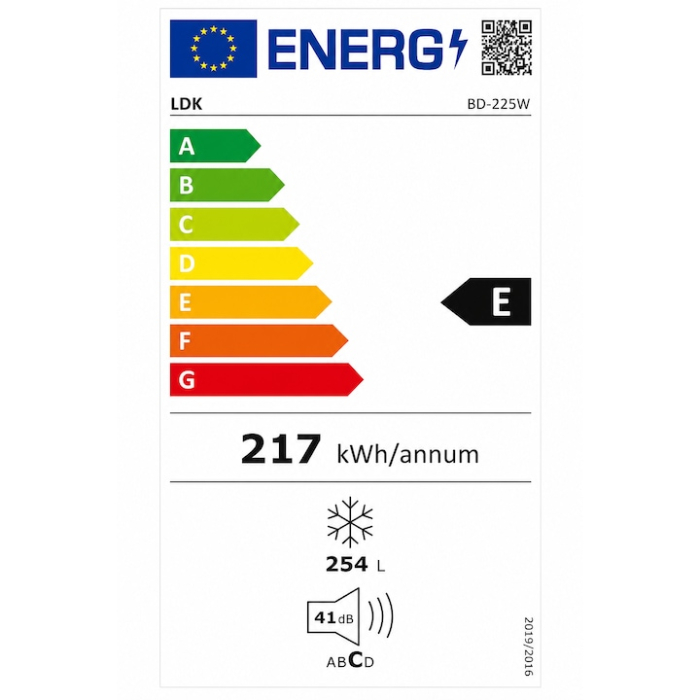 Lada frigorifica LDK BD-225W, Clasa E, Capacitate 254 l, Display, Congelare rapida, Termostat ajustabil, Inverter, Functie frigider, Alb [6]