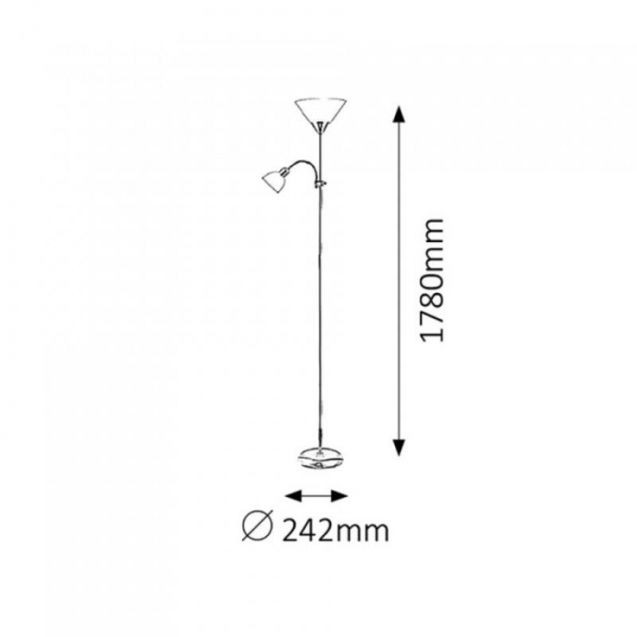 Lampa de podea Platinet PFLF066W , E27 si E14 , 180cm , metal si plastic , alba [3]