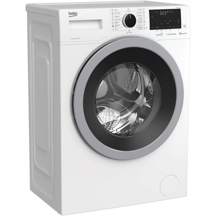 Masina de spalat rufe Beko WUE8736XST, 8 kg, Clasa C, 1400 RPM, HomeWhiz, Bluetooth, SteamCure, Add Garment, Motor ProSmart Inverter, Alb [2]