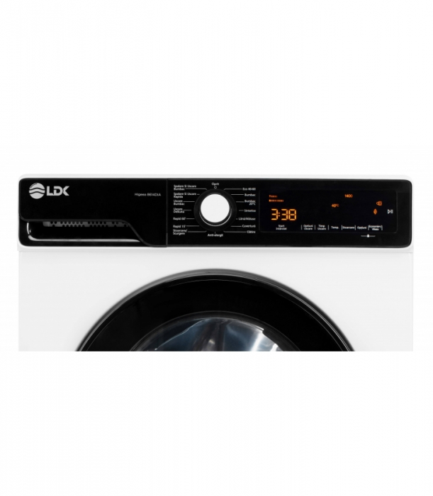 Masina de spalat rufe cu uscator LDK Higeea 8614DIA, Clasa A, Capacitate 8 Kg Spalare / 6 Kg Uscare, 1400 rpm, Prespalare, Calcare usoara, Anti-Alergic, Selectare timp uscare, Selectare nivel temperatura, Amanare pornire, Alb [2]