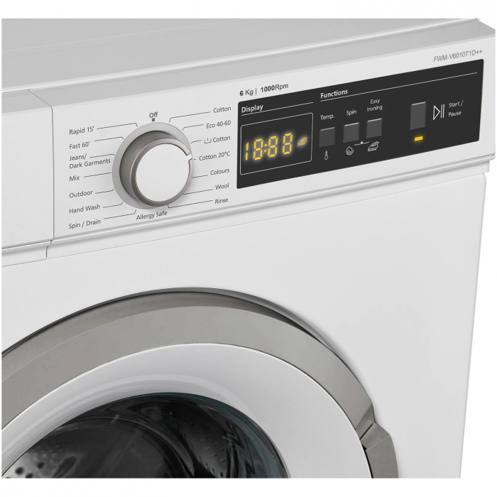 Masina de spalat rufe Fram FWM-V6010T1D++, 6 kg, 1000 rpm, Clasa D, Display LED, Anti-sifonare, Eco-Logic, Alb [4]