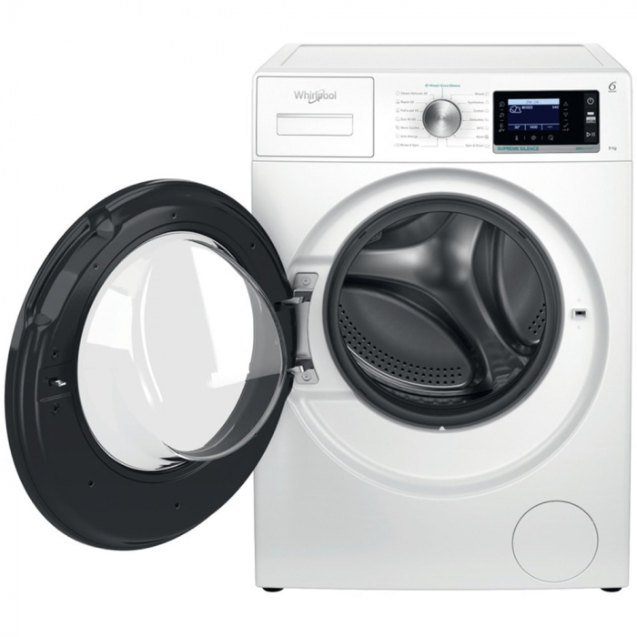 Masina de spalat rufe frontala WHIRLPOOL W6 98 SILENCE EE, Steam, 6th Sense, 9 kg, 1400rpm, Clasa A, alb [3]