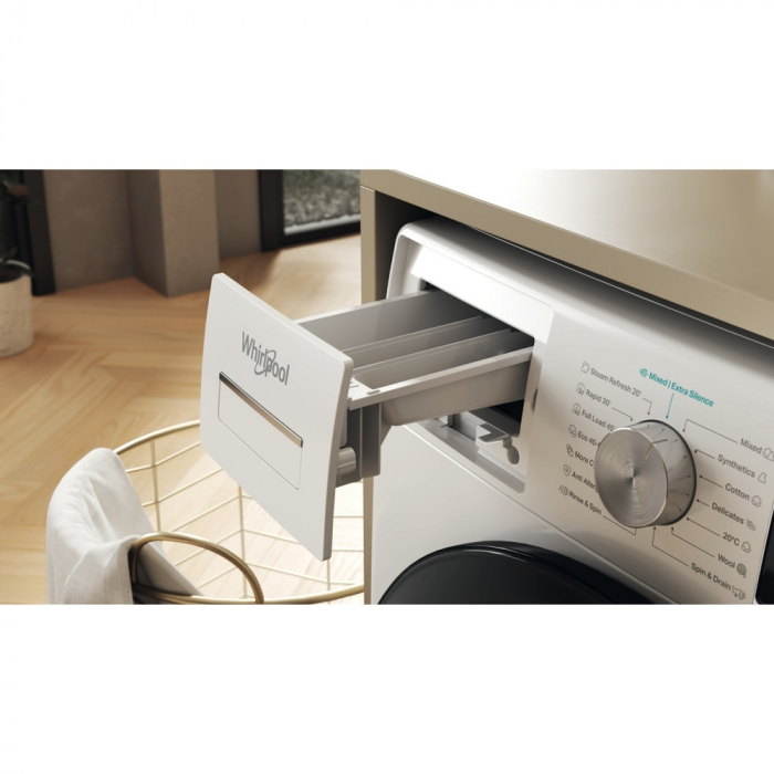 Masina de spalat rufe frontala WHIRLPOOL W6 98 SILENCE EE, Steam, 6th Sense, 9 kg, 1400rpm, Clasa A, alb [6]