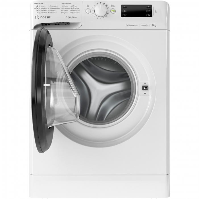 Masina de spalat rufe Indesit MTWE91484WKEE, 9 kg, 1400 rpm, Clasa C, Fast Cycles, Motor Inverter, Display Digital, Alb/Negru [6]