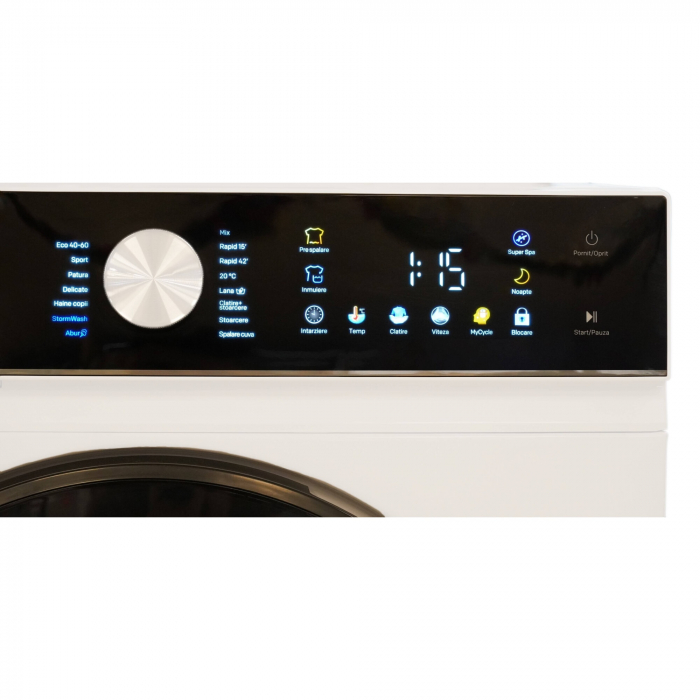 Masina de spalat rufe LDK Queen 714DITW, 7 Kg, Clasa A, 1400 rpm, 16 programe, Control Touch, Steam, Super Spa, Storm Wash, Night wash, My Cycle, Amanare pornire, Motor Inverter, Alb [3]