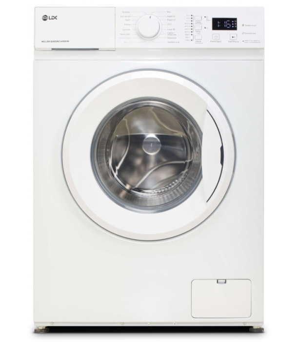 Masina de spalat rufe LDK Queen2 610DIW, Clasa A, Capacitate 6 Kg, 1000 rpm, 16 programe, Steam, Storm wash, Prespalare, Amanare pornire, Drum Clean, Slim, Motor Inverter, Alb [1]