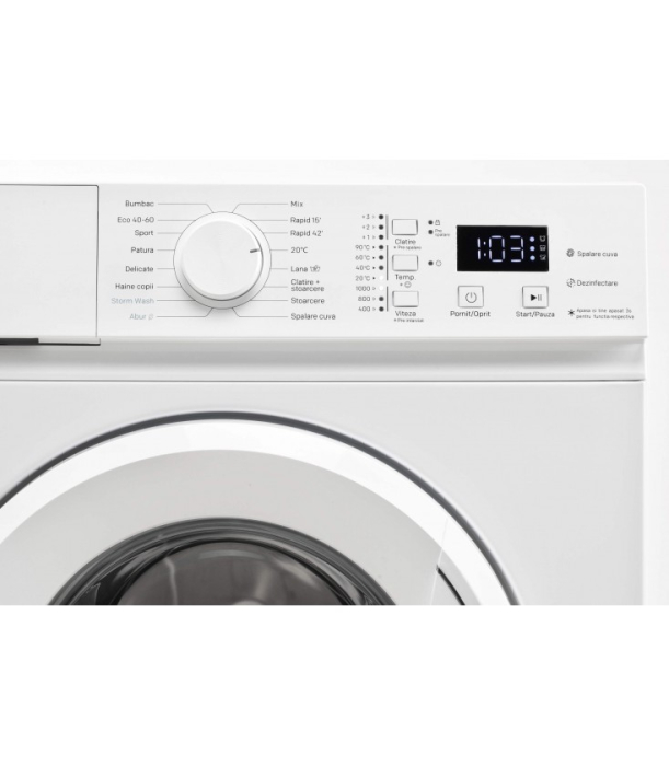 Masina de spalat rufe LDK Queen2 610DIW, Clasa A, Capacitate 6 Kg, 1000 rpm, 16 programe, Steam, Storm wash, Prespalare, Amanare pornire, Drum Clean, Slim, Motor Inverter, Alb [4]