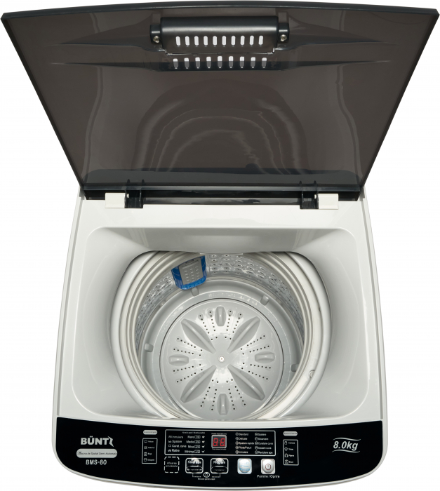 Masina de spalat rufe semiautomata cu storcator incorporat, Büntz BMS-80, 8 kg, 10 Programe de spalare, Display Led, 700 RPM, 355 W, Alb [4]