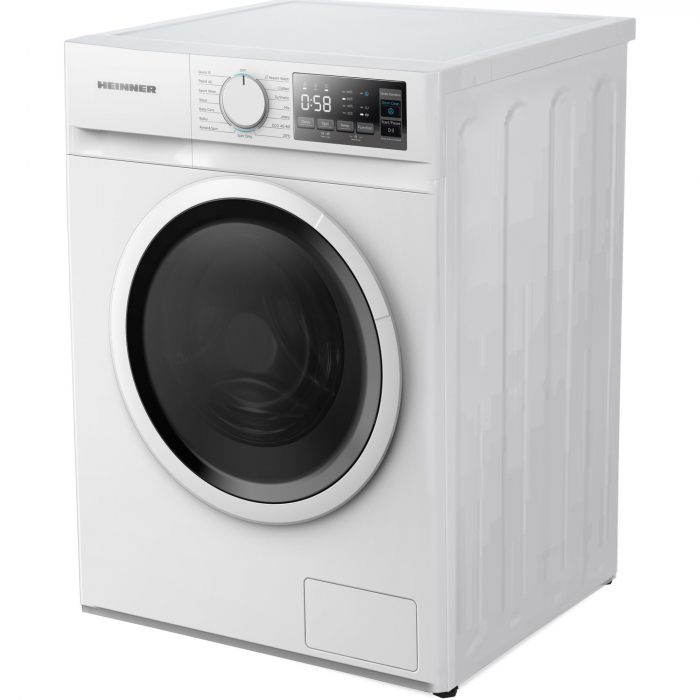 Masina de spalat rufe slim Heinner HWM-M814IVSMNA+++, 8 kg, 1400 rpm, Clasa A, Motor inverter, Display digital, Blocare acces copii, Alb [2]