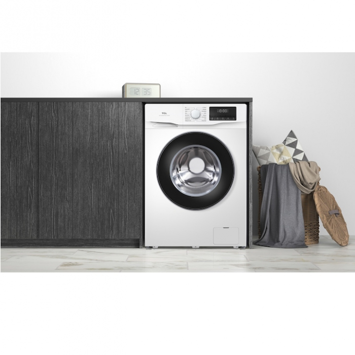 Masina de spalat rufe TCL FF0612WB1, 6 kg, 1200 RPM, Clasa B, Motor Inverter, Steam Wash, Drum Clean, Honeycomb Drum, Alb [9]