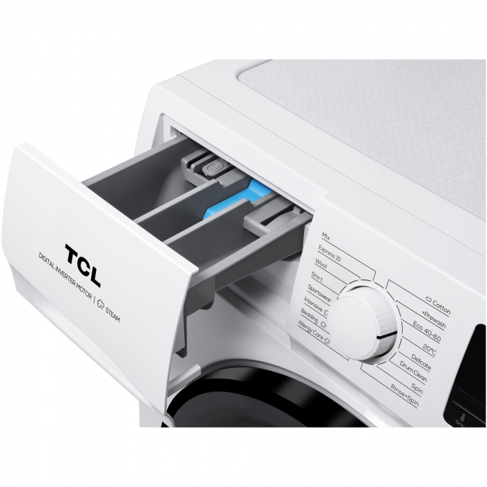 Masina de spalat rufe TCL FF0612WB1, 6 kg, 1200 RPM, Clasa B, Motor Inverter, Steam Wash, Drum Clean, Honeycomb Drum, Alb [5]