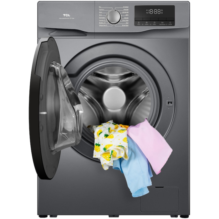 Masina de spalat rufe TCL FF0814SA1, 8 kg, 1400 RPM, Clasa A, BLDC Inverter Motor, Steam Wash, Drum Clean, 24 Hour Delay, Honeycomb Drum, Quick Wash 18 min, Add Garment, 16 Programe, Argintiu [4]