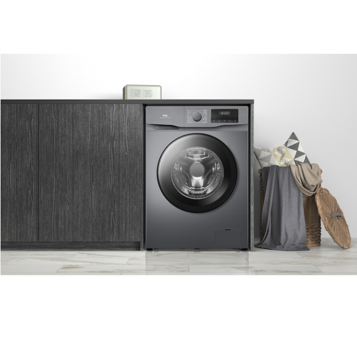 Masina de spalat rufe TCL FF0814SA1, 8 kg, 1400 RPM, Clasa A, BLDC Inverter Motor, Steam Wash, Drum Clean, 24 Hour Delay, Honeycomb Drum, Quick Wash 18 min, Add Garment, 16 Programe, Argintiu [7]