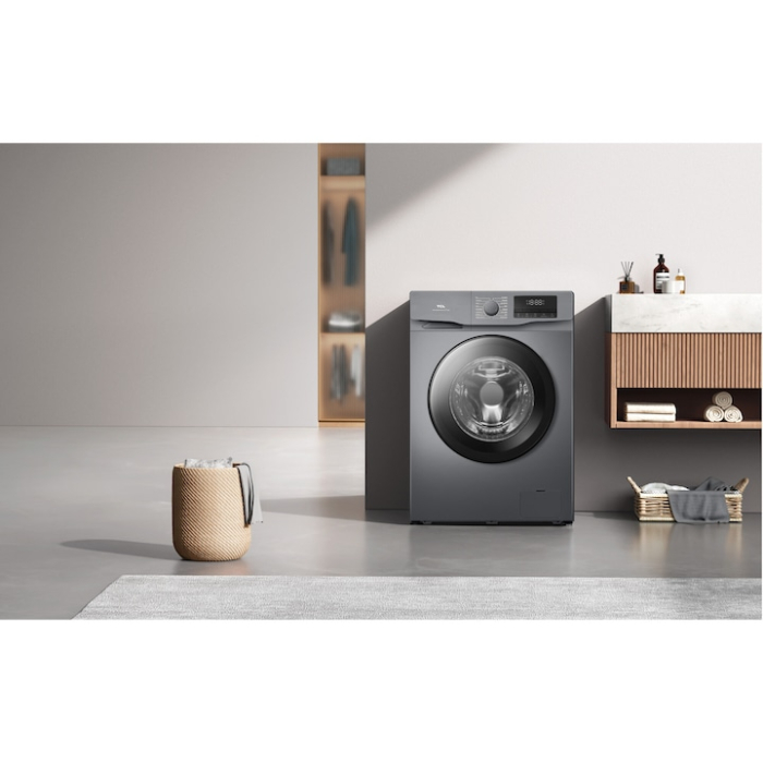 Masina de spalat rufe TCL FF0814SA1, 8 kg, 1400 RPM, Clasa A, BLDC Inverter Motor, Steam Wash, Drum Clean, 24 Hour Delay, Honeycomb Drum, Quick Wash 18 min, Add Garment, 16 Programe, Argintiu [8]