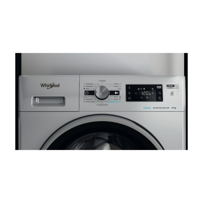Masina de spalat rufe Whirlpool FFD 9469 SBSV EU, 6th Sense, FreshCare+, Steam Refresh, 9 kg, 1400 rpm, Clasa A, Argintie [4]