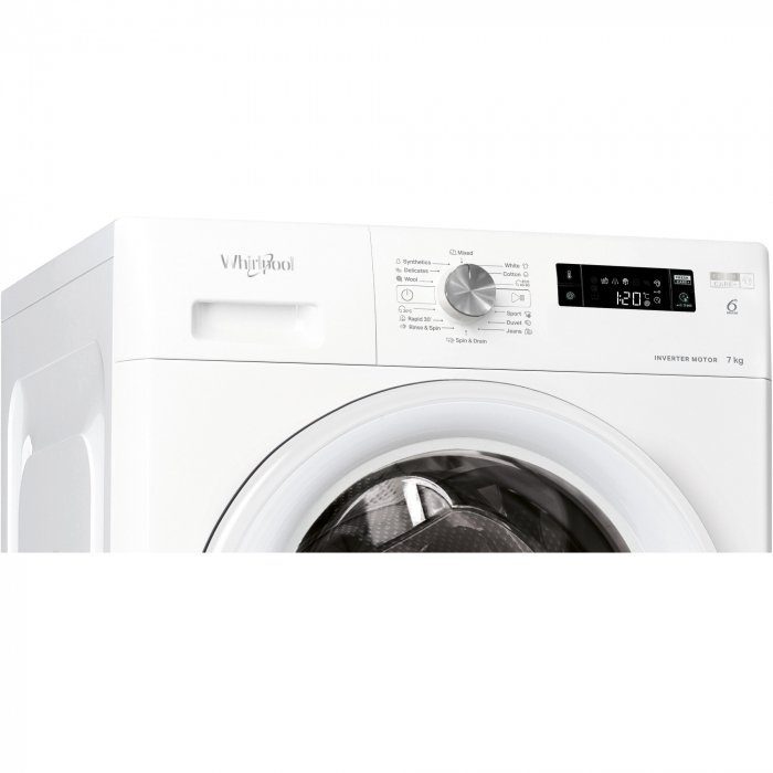 Masina de spalat rufe Whirlpool FreshCare+ FFS7458WEE, 7 kg, 1400 rpm, Clasa B,Tehnologia al 6-lea Simt, Motor Inverter, Alb [5]