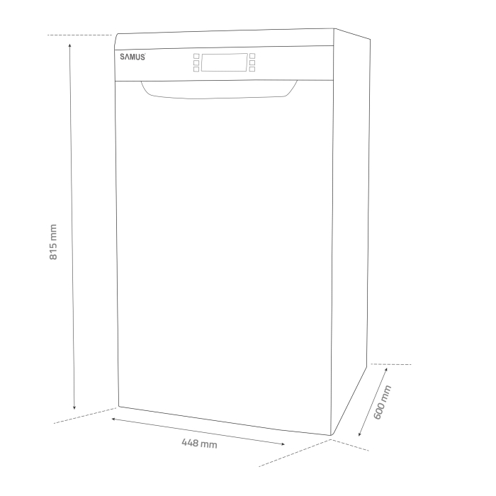 Masina de spalat vase Samus SDX410.8, 10 seturi, Argintie [15]