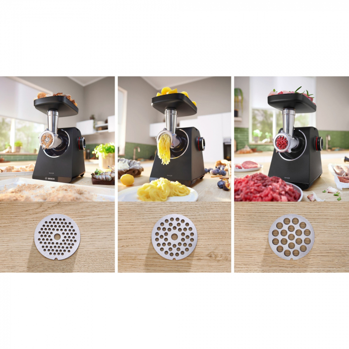 Masina de tocat carne Bosch MFWS440B, 1900 W, 2,5kg/min, cutit cu 2 taisuri, accesoriu inclus pentru carnati / umplut legume si kebbe,negru [5]