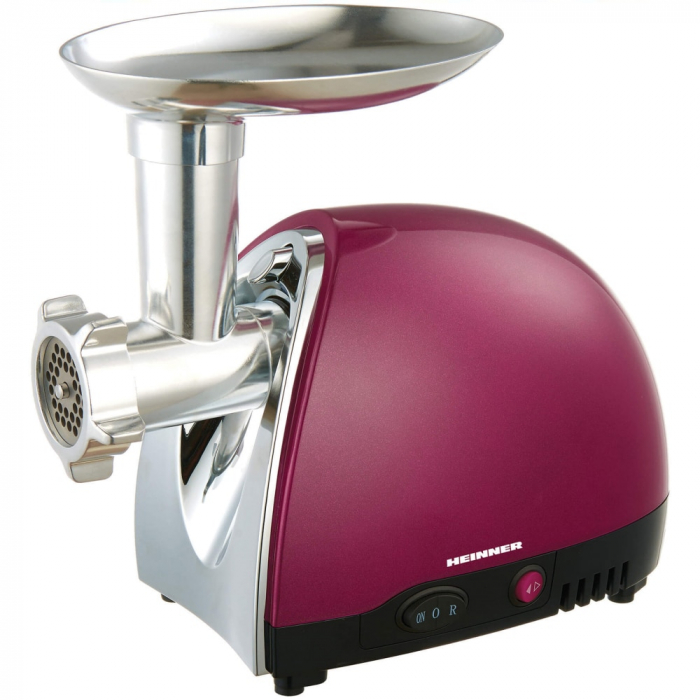 Masina de tocat Heinner MG1500TA-BG, 1600 W, Accesoriu pentru rosii si carnati, Cutit inox, Visiniu sidefat [2]