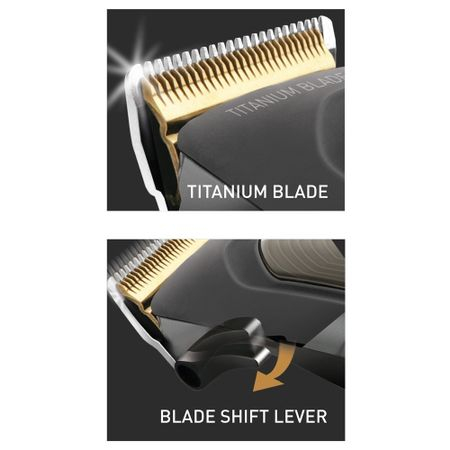 Aparat de tuns Taurus Horus Avant Plus, 15 accesorii, Cutit titanium, 6 ghiduri de taiere 3-12 mm, Negru/Abastru [3]