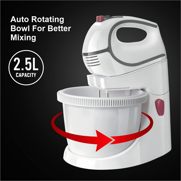 Mixer Taurus Giro Complet, 500W, bol rotativ 2,5l, Alb [7]