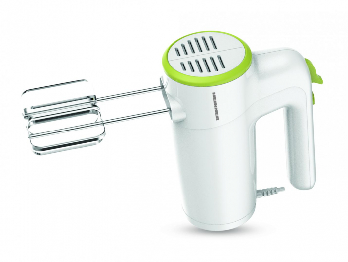 Mixer de mana HEINNER HM-300GR, 300w, 6 viteze+turbo, 2 seturi accesorii inox, alb/verde [1]