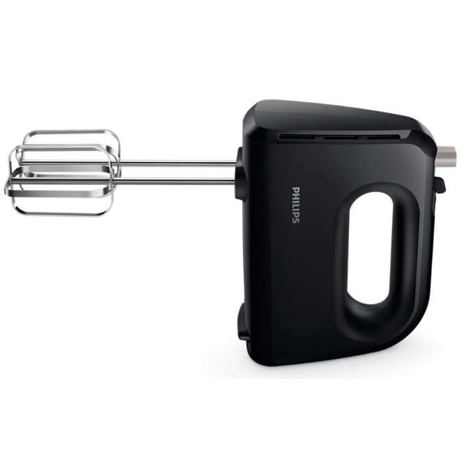 Mixer de mana Philips Daily Collection HR3705/10, 300W, 5 viteze + turbo, palete lamelare, carlige pentru aluat, Negru [2]