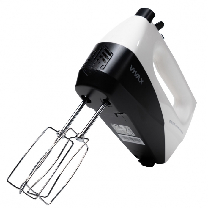 Mixer de mana Vivax HM-550WB, 550 W, 5 viteze, Functie turbo, Alb/Negru [6]