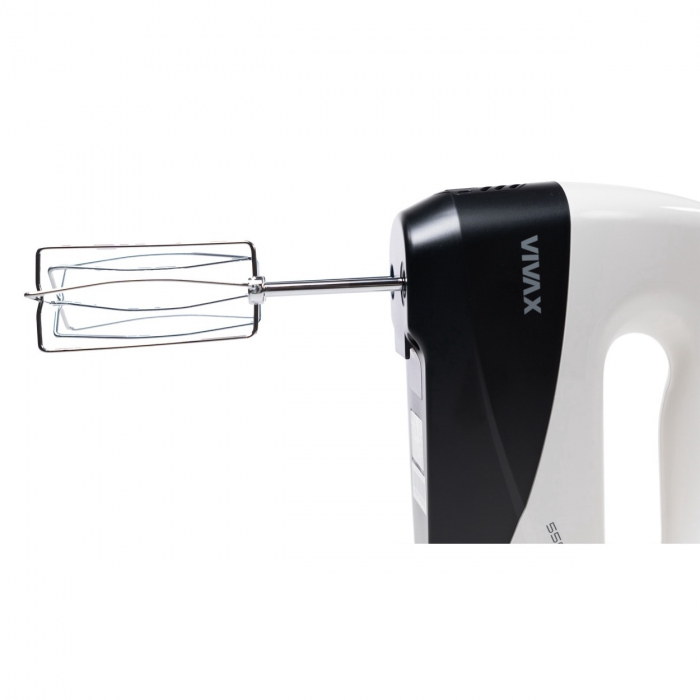 Mixer de mana Vivax HM-550WB, 550 W, 5 viteze, Functie turbo, Alb/Negru [3]