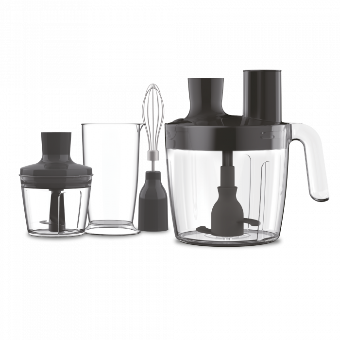 Mixer vertical Tefal Quickchef HB65LD38, 1000W, 20 viteze, functie Pulse & Turbo, tocator 500 ml, pahar gradat 800 ml, procesator 5 in 1 de 3L, tel, protectie antistropire, alb [4]