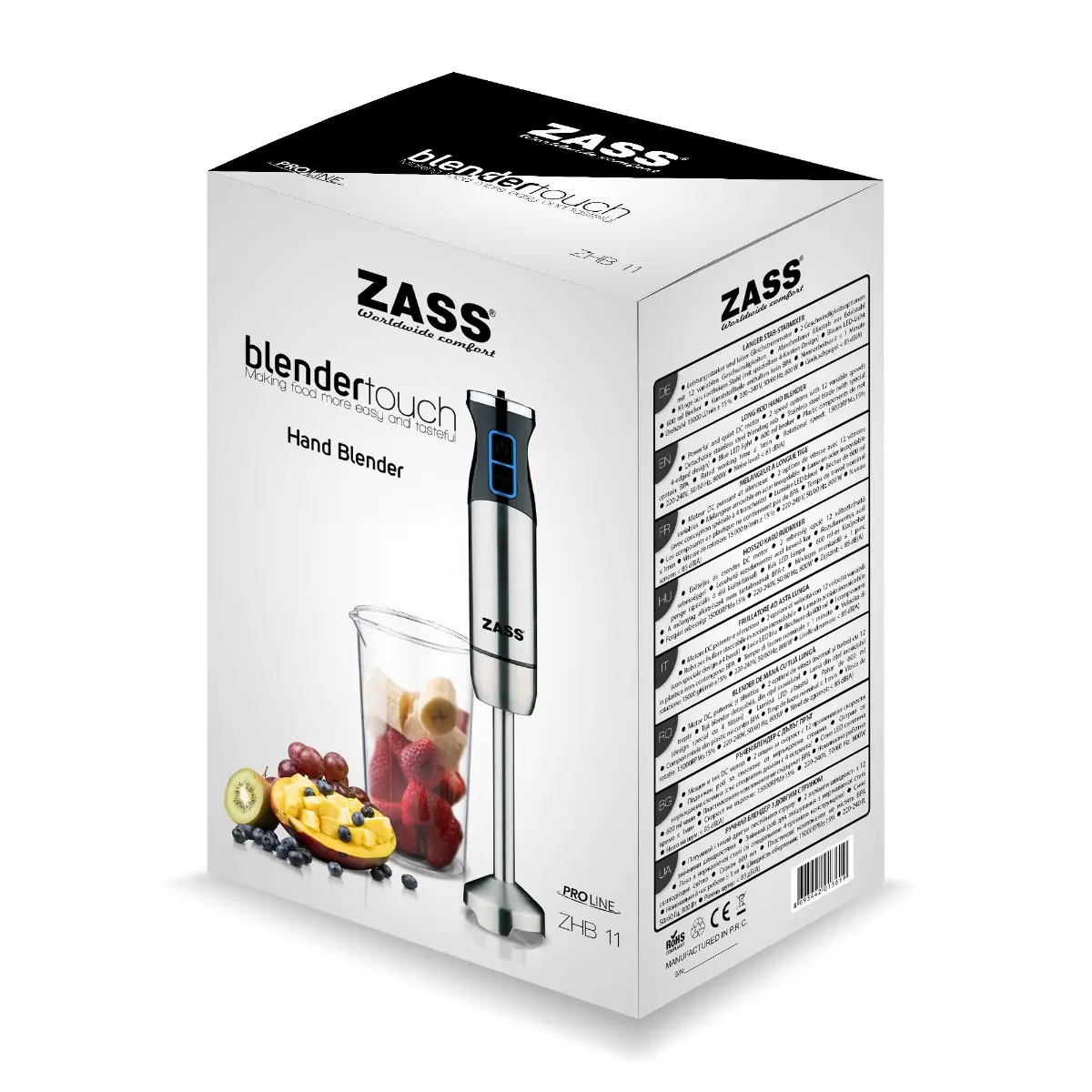 Mixer vertical Zass ZHB 11, 2 viteze, 0.6 litri, 800 W, Inox [3]