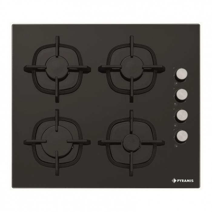 Pachet PYRAMIS Diamond PLUS, cuptor electric 4 functii, clasa A, 66 litri, plita gaz, gratare fonta si hota decorativa, finisaj sticla neagra [4]