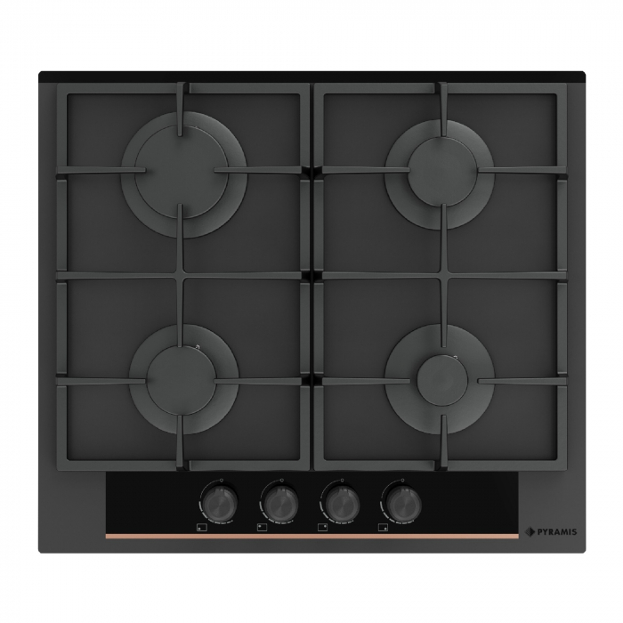 Pachet Pyramis Trio Copper Line 2082 Full Touch Black Glass, cuptor electric, plita gaz si hota decorativa, 16 functii, clasa A, volum 72 l, Soft Close, Rotisor, ghidaje telescopice, 4 arzatoare, grat [7]