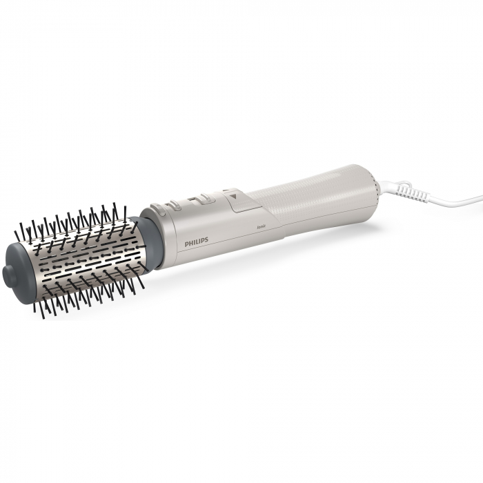 Perie rotativa cu aer cald Philips Seria 7000 BHA710/00, 1000W, ingrijire cu ioni, 2 accesorii, setare temperatura de ingrijire, peri naturali, invelis ceramic din turmalina, Alb/crem [2]