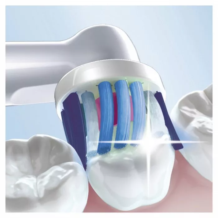 Periuta electrica de dinti Oral-B Vitality D100 3D White, 7600 Oscilatii/min, Curatare 2D, 1 program, 1 capat, roz [4]