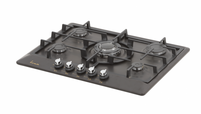 Plita incorporabila Fram FBH-S705IWF-RBK, Gaz, 5 arzatoare, Wok, Aprindere electrica, Gratar fonta, Duze GPL incluse, 70 cm, Negru [2]