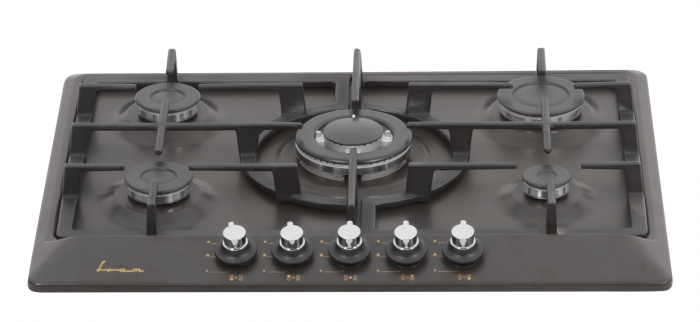 Plita incorporabila Fram FBH-S705IWF-RBK, Gaz, 5 arzatoare, Wok, Aprindere electrica, Gratar fonta, Duze GPL incluse, 70 cm, Negru [4]