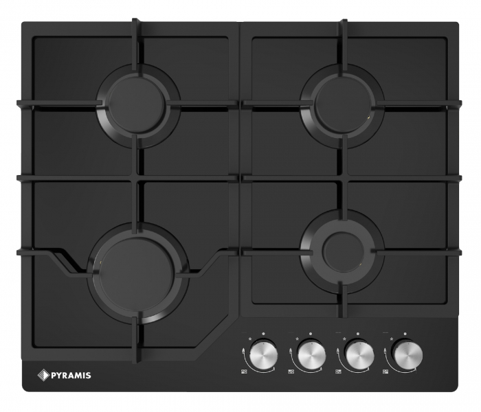 Plita gaz Pyramis 60PG 6601 Black Glass si Fonta [3]
