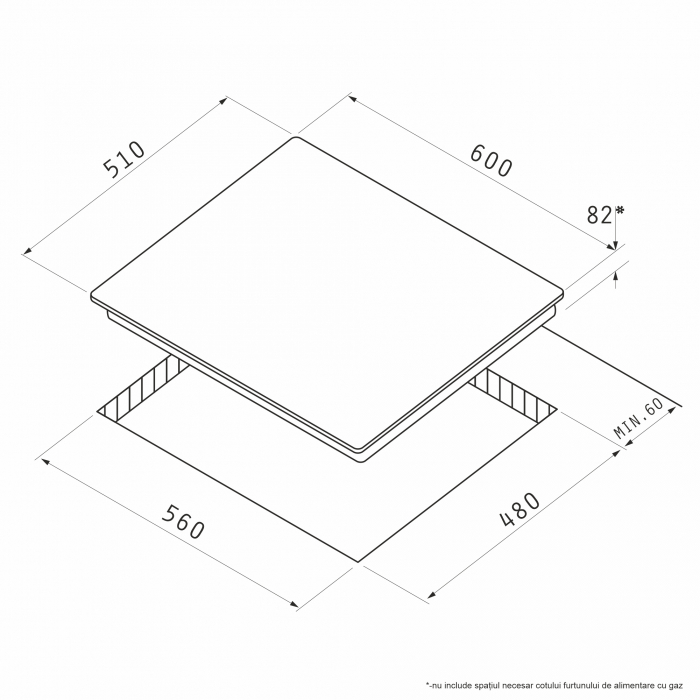 Plita mixta Pyramis 3+1 Gaz & Vitroceramic [4]