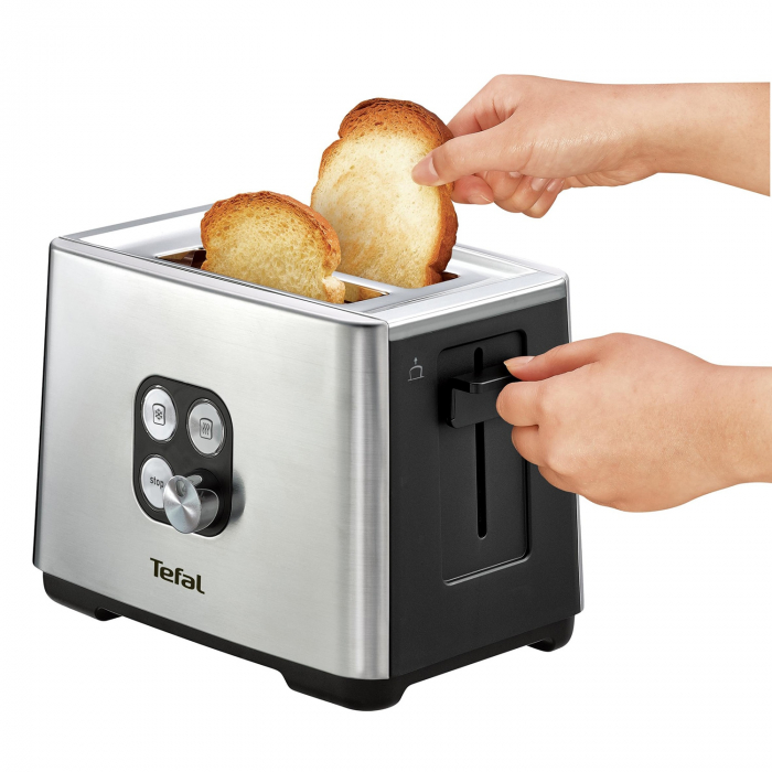 Prajitor de paine Tefal TT420D30, 900W, Functie de dezghetare si reincalzire, 7 niveluri, Inox/Negru [3]