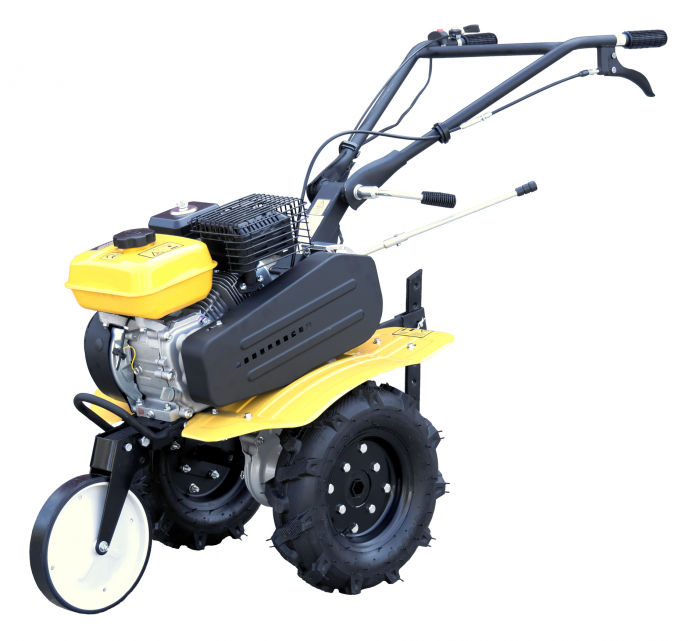 ProGARDEN Campo 703 motocultor 7CP, 2+1 trepte, roti 4.00-8, 2+1 freze, benzina, curele, transmisie aluminiu [3]
