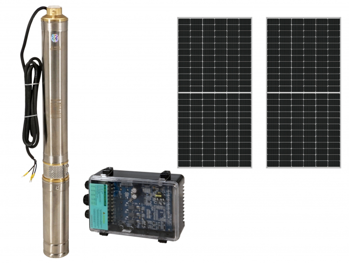 Progarden Pachet 3TSC3.5-50-48/500 Pompa submersibila 1", solar, 500W/48V, MPPT, 50m, 3.5mch, multietajata, apa curata + 2 x SP460M-72H Panou fotovoltaic [3]