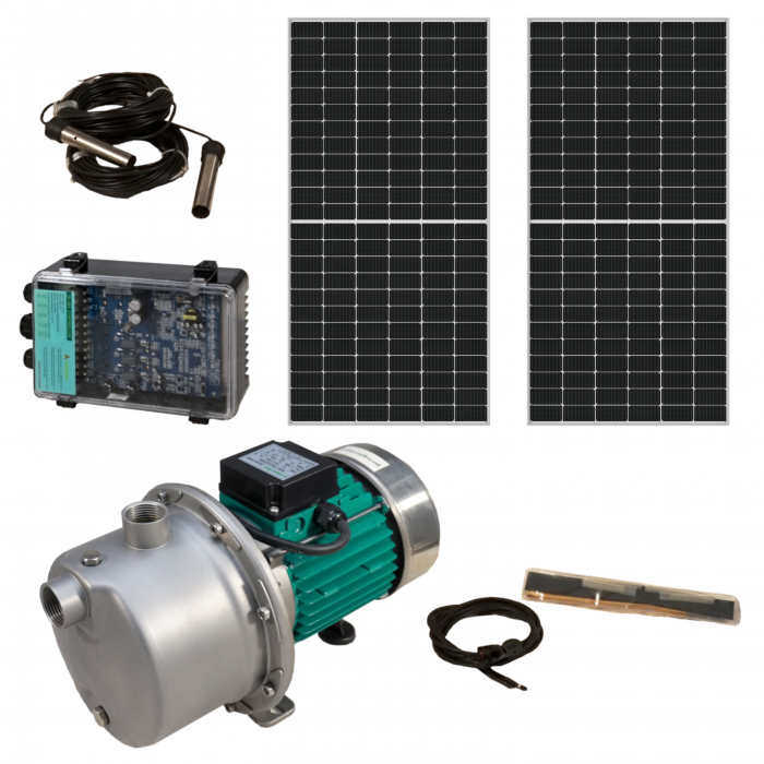 Progarden Pachet TSSGJ3.2-35-48/500 Pompa de suprafata 1", solar, 500W/48V, MPPT, 35m, 3.2mch, inox, apa curata + 2 x SP460M-72H Panou fotovoltaic [2]