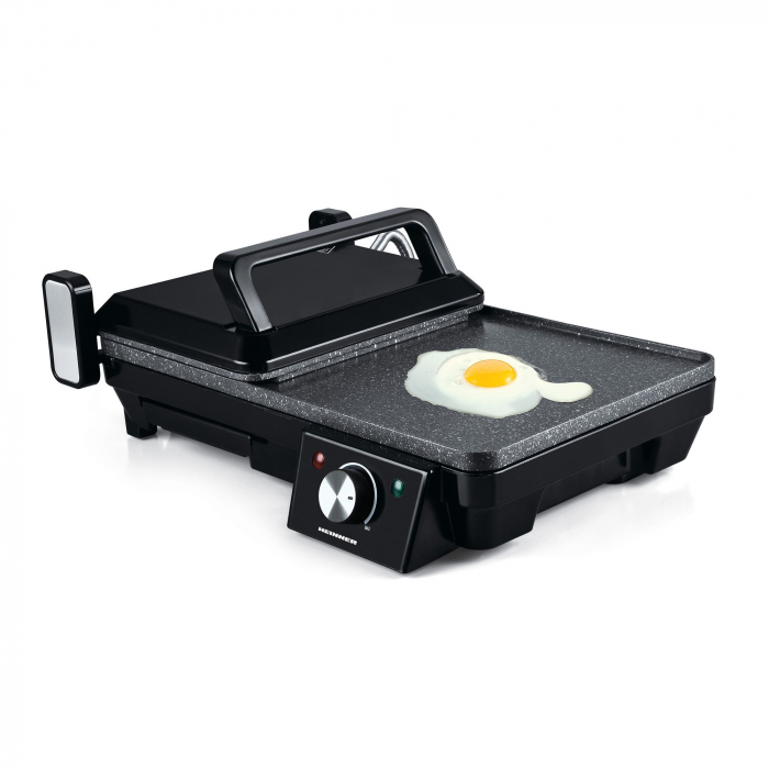 Gratar electric Heinner HEG-F20002P, 2000 W, deschidere 105° si 180°, invelis marmura anti-adeziv, Negru [2]