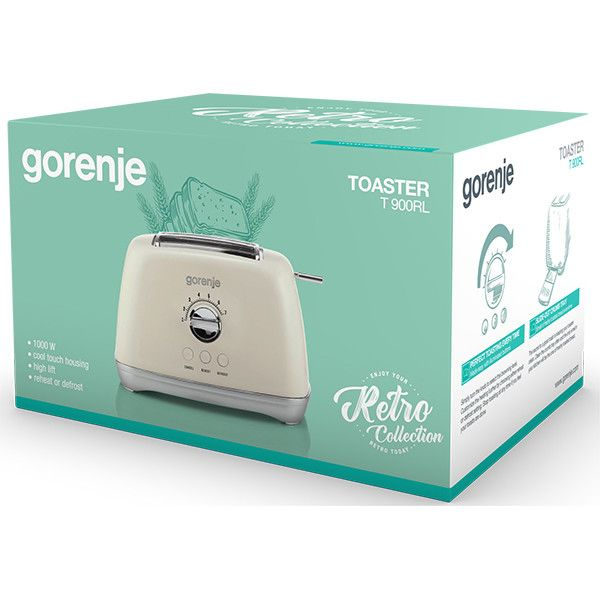 Prajitor de paine Gorenje T900RL 1.000 W, Gratar detasabil, Oprire automata, Champagne [4]