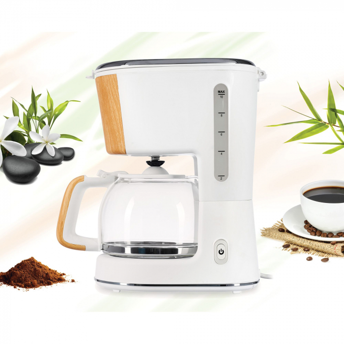 Cafetiera Heinner HCM-WH900BB, 900 W, 1.25 L, filtru detasabil, anti-picurare, oprire automata, Alb [4]
