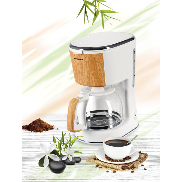 Cafetiera Heinner HCM-WH900BB, 900 W, 1.25 L, filtru detasabil, anti-picurare, oprire automata, Alb [5]