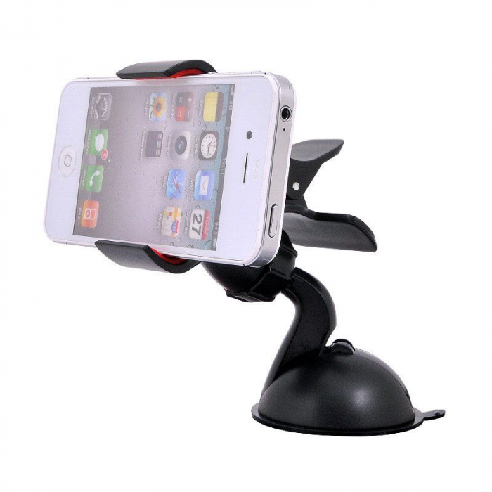 Suport auto Procell Clips 360 pentru telefoane si tablete, Negru [2]