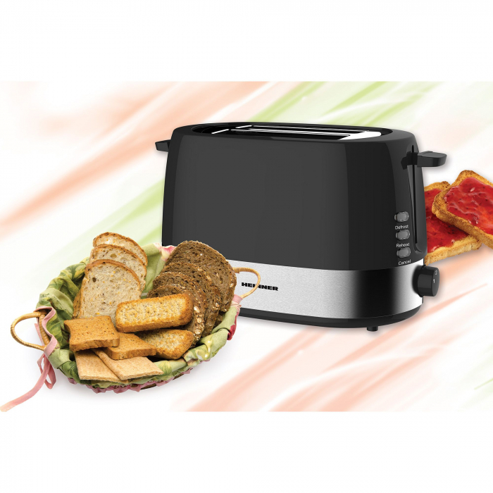 Prajitor de paine Heinner HTP-850BK, 850W, 7 nivele de rumenire, Negru [2]